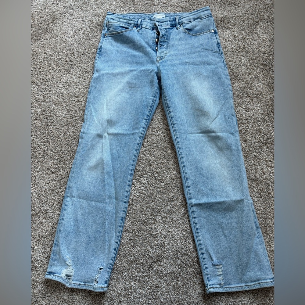 Good American Light Blue Straight Leg Jeans